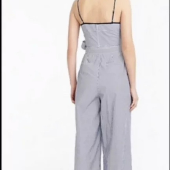 J. Crew Marseille Blue Pinstriped Jumpsuit - Picture 2 of 4